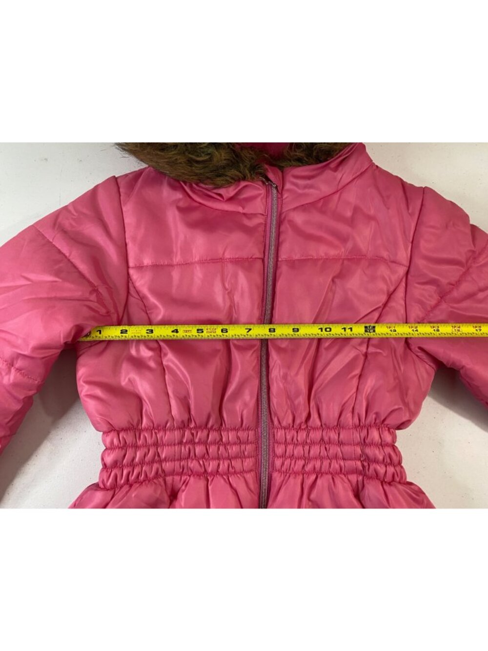 Rothschild Girls Puffer Jacket Pink Faux Fur Hood Winter Coat Size XL 16 - Picture 5 of 9